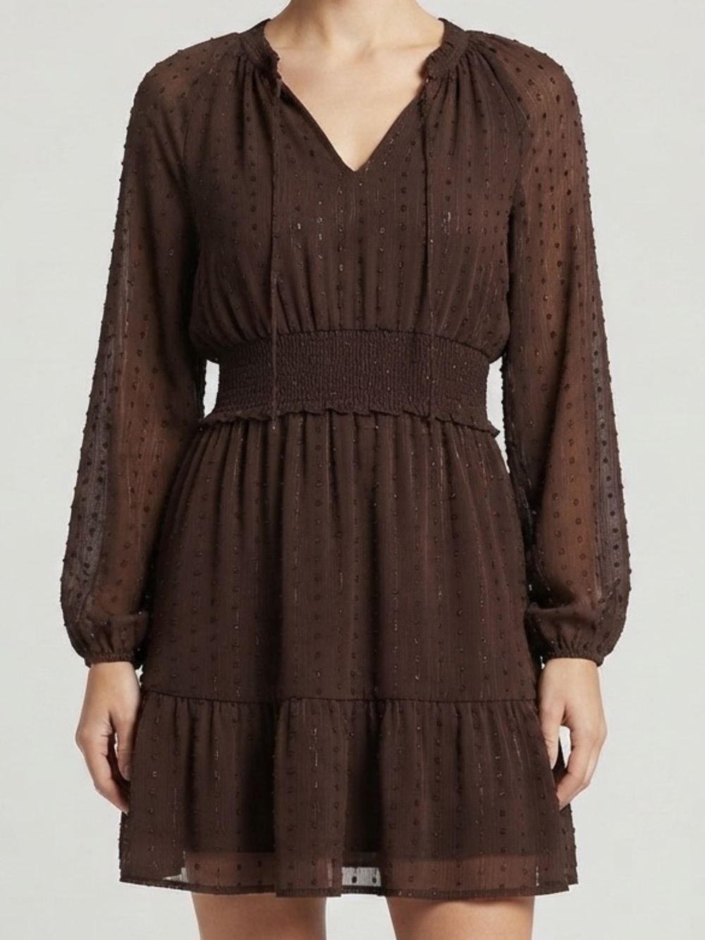 Old Navy Brown Sparkle Crinkle Mini Dress Women’s Medium